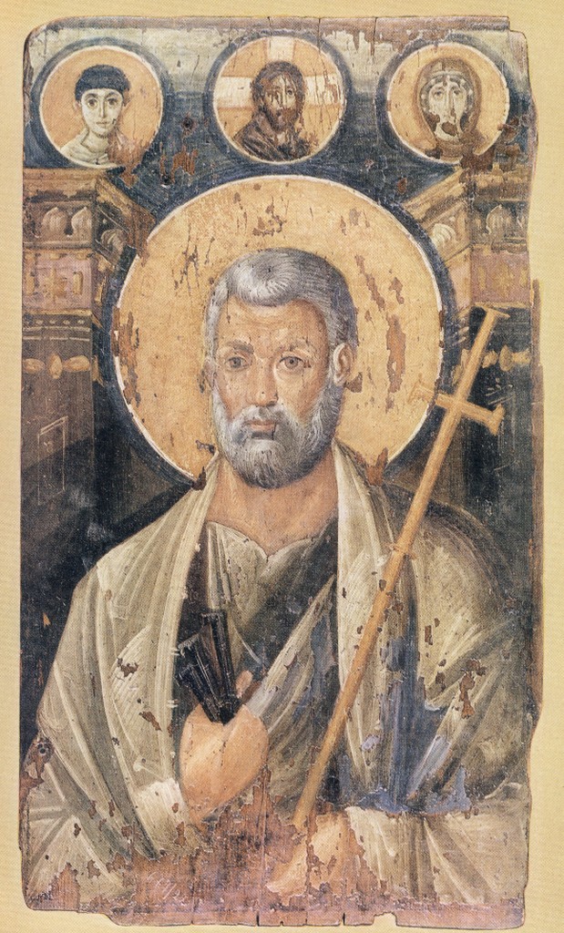 Icon of Saint Peter the Apostle, sixth century, encaustic on wood panel, 92.7 cm x 60.5 cm x 2.7 cm, Monastery of Saint Catherine on Mount Sinai, Egypt (Artstor, ITHAKA). 
