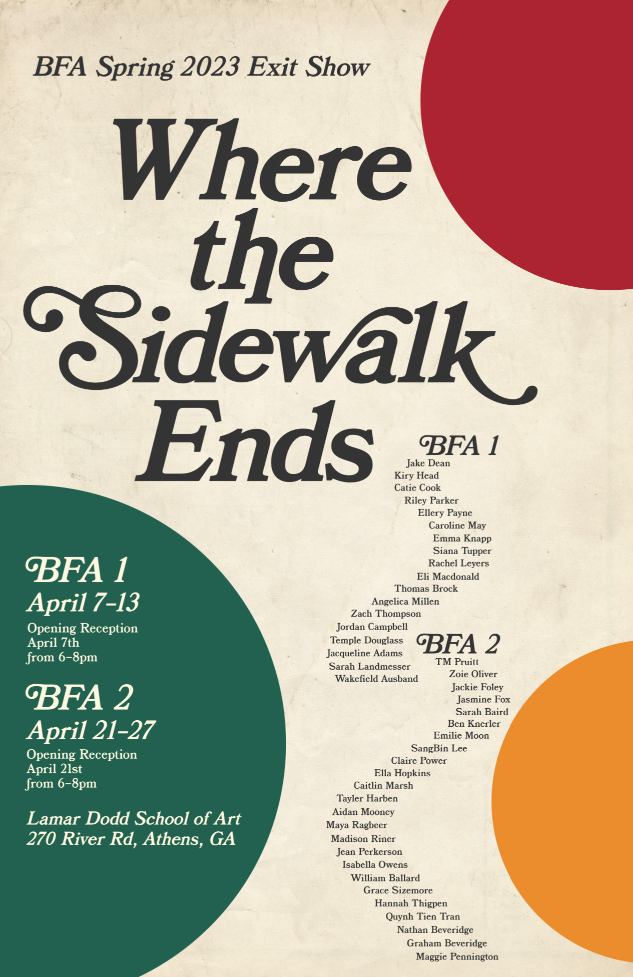Where the Sidewalk Ends BF Exit 2023 exhibition poster