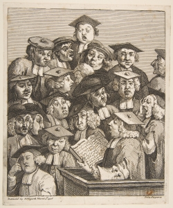 William Hogarth, Scholars at a Lecture, 1736, courtesy of Metropolitan Museum of Art Open Access Artworks