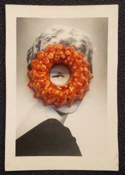 Kim Truesdale, Fed Up #1, 2018, polymer clay, gel, and acrylic on found photograph