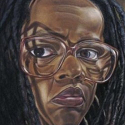 Diane Edison, Self Portrait with Glasses (detail)  Courtesy of the artist and George Adams Gallery.