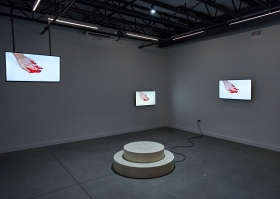 Circular Score, 2020, four-channel video installation, rotating platform, 3 minutes, 34 seconds Vimeo link to view full video and description: https://vimeo.com/388869569/c8b14fd2e9