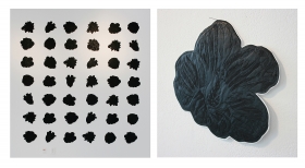 Melissa Harshman, Mo(u)rning Flowers, 2018, Sewn Screenprints, variable size 