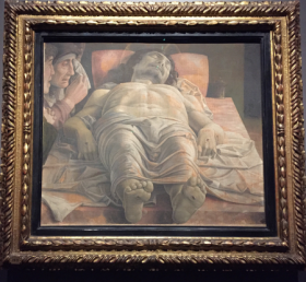 Andrea Mantegna’s Lamentation over the Dead Christ, photograph taken by Lindsay Doty at the Pinacoteca di Brera in Milan