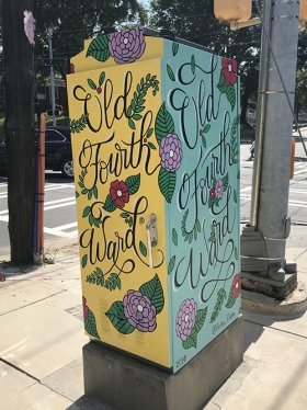 Old Fourth Ward Power Box, May 2018, Spray paint and 1 Shot, 8'x5'