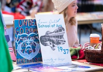 View of display during the 2022 Dodd Market at the Lamar Dodd School of Art