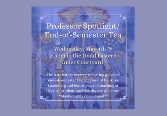 Professor Spotlight/End-of-Semester Tea Flyer