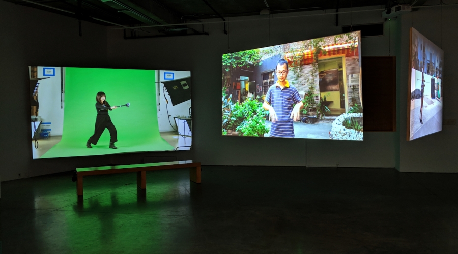 Installation view of Xin Xin’s exhibition Labor in a Single Shot at the Dodd Galleries at the University of Georgia in Athens.