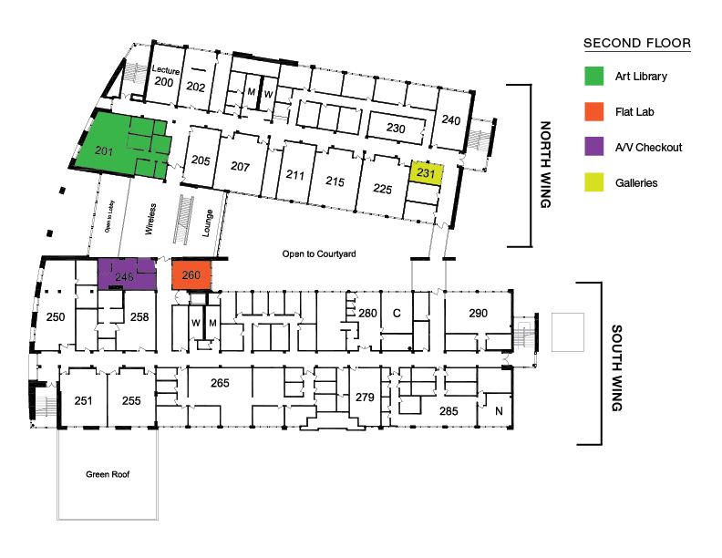 floor plan of second floor Lamar Dodd