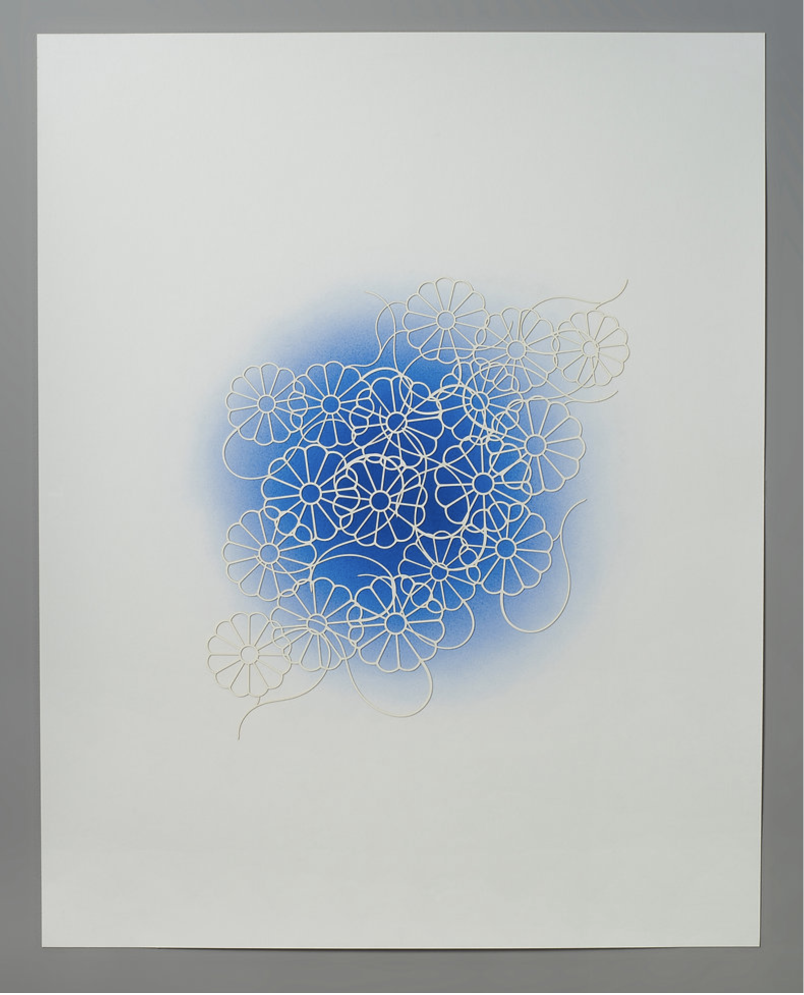 Imi Hwangbo, “Fathom 2”, Cut paper and digital print, framed with Optium front, 24.5" x 19.24",  2022