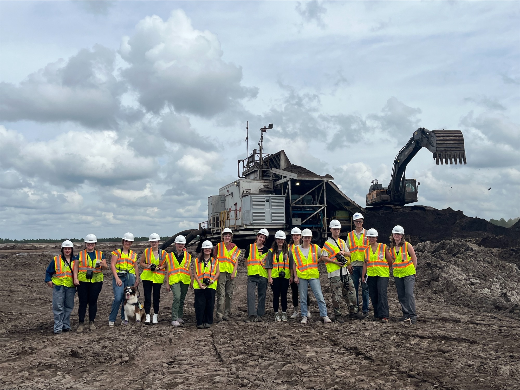 Art in field students pose at the Chemours Mission Mine