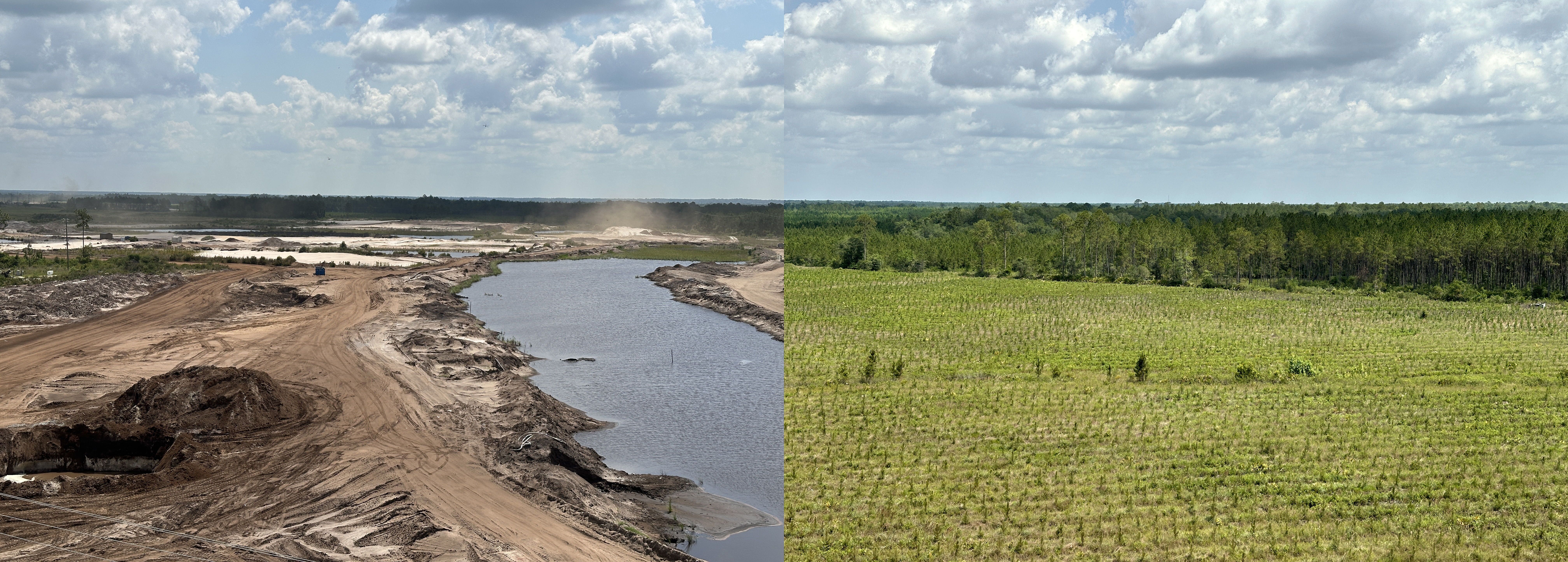 Composite image of the Chemours Mine in Southeast Georgia. Photographs by Professor MIchael Marshall.