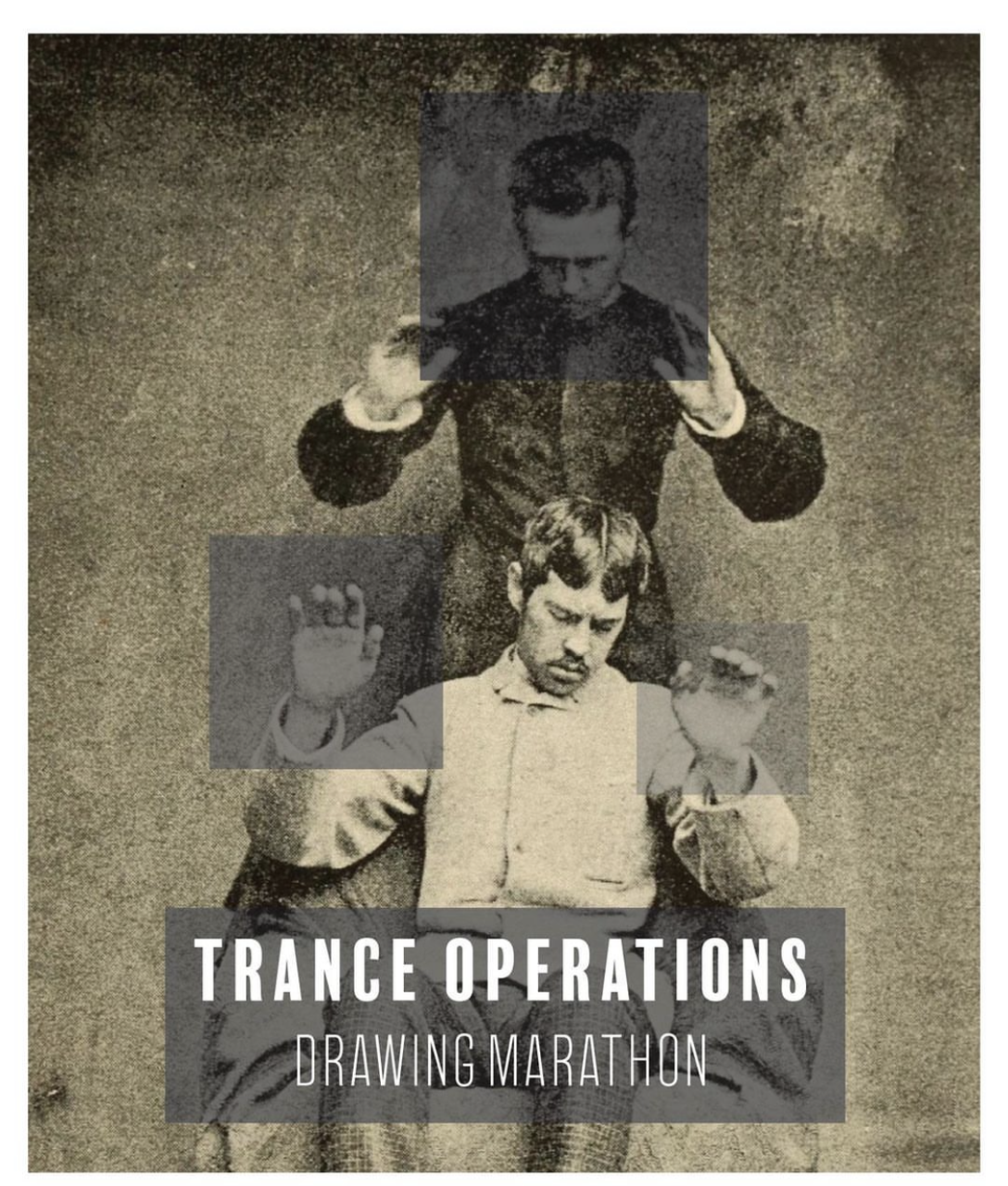 Poster by Craig Dongoski advertising his Spring 2023 lecture at the Lamar Dodd School of Art, "TRANCE OPERATIONS: DRAWING MARATHON," which shared the inspiration behind MYSTERIUM. March 21, 2023.