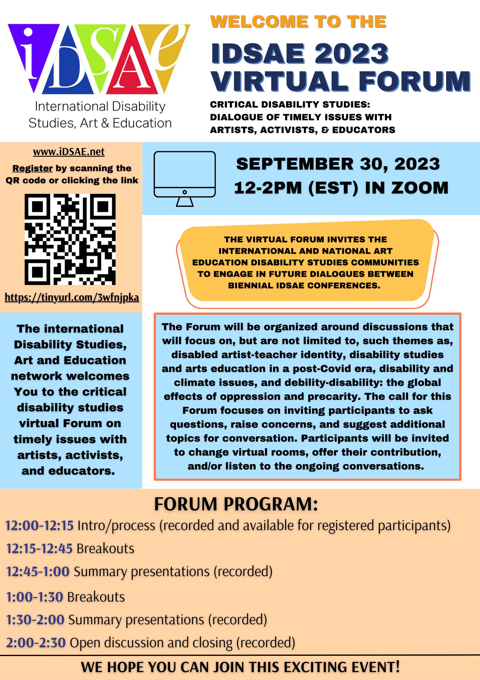 iDSAE Virtual Forum flyer