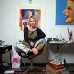 Atlanta artist Hail Holtzclaw in her studio at the University of Georgia.