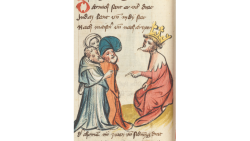 Nero and the Doctors, in a World Chronicle manuscript, southern Germany, 1402. (Image: New York, New York Public Library, Spencer MS 38, fol. 343r.)