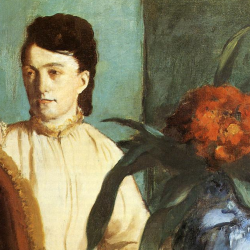 Detail, Degas, Portrait of Estelle Musson Balfour Degas, 1872