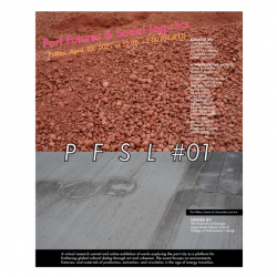 PFSL01 Flyer. Title and participant texts overlaid on image of rock and pavement.