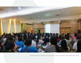 Presenting about Creativity and Education at the University of the Philippines in 2018