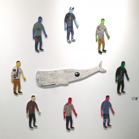 Dan Smith, 8 Dans, 2015, acrylic on wood panels, 72" x 72"