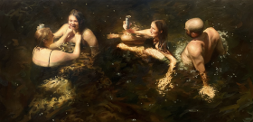 Tennessee Nymphs. Oil on Panel. 24x48in. 2024