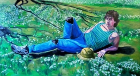 Snowdrops, 2025, Oil on canvas, 40.5"x72"