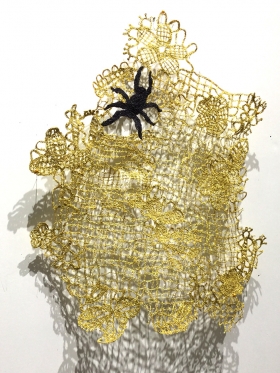 Deconstructed Lace, 2019, embroidery, 16"h x 14"w