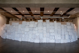 "Adah Bennion: (WITH)HOLDING PATTERNS" installation shots, courtesy of Jason Thrasher. 2024