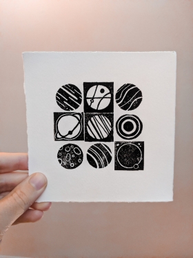 Planetary Exploration: Creating A System, 2019, relief print