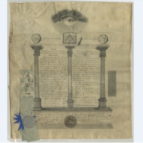 Masonic certificate, Athens, 1854