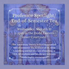 Professor Spotlight/End-of-Semester Tea Flyer