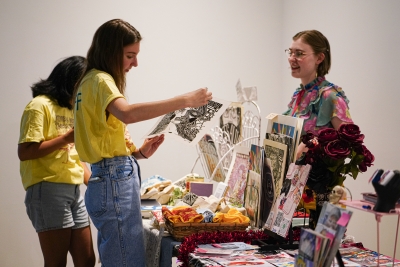 2023 Athens Art Book Fair student vendor and guests. Photograph courtesy of Sidney Chansamone.