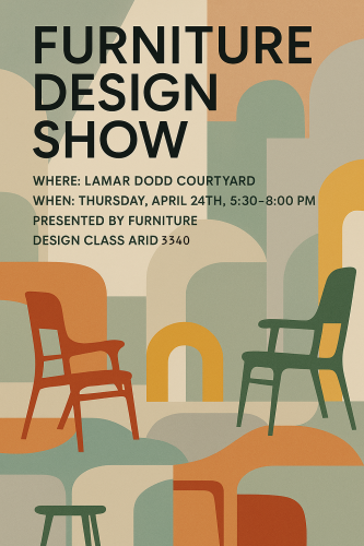 Furniture Design Show poster, spring 2025.