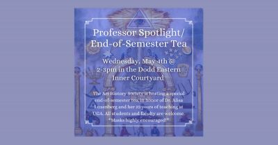 Professor Spotlight/End-of-Semester Tea Flyer
