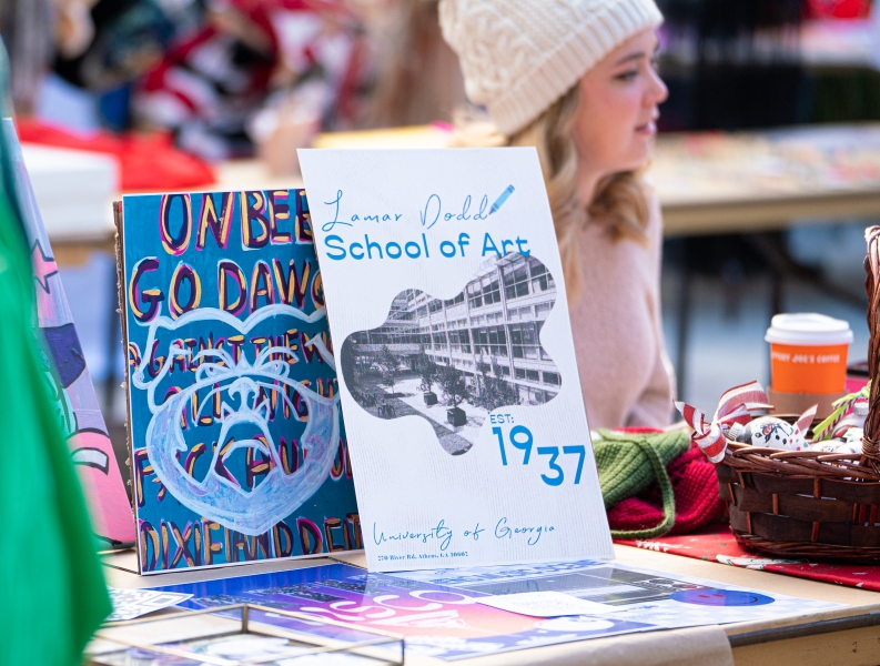 View of display during the 2022 Dodd Market at the Lamar Dodd School of Art