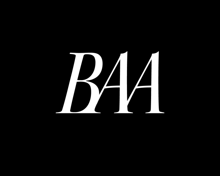 Black Artist Alliance logo (BAA white text on black background)
