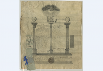 Masonic certificate, Athens, 1854