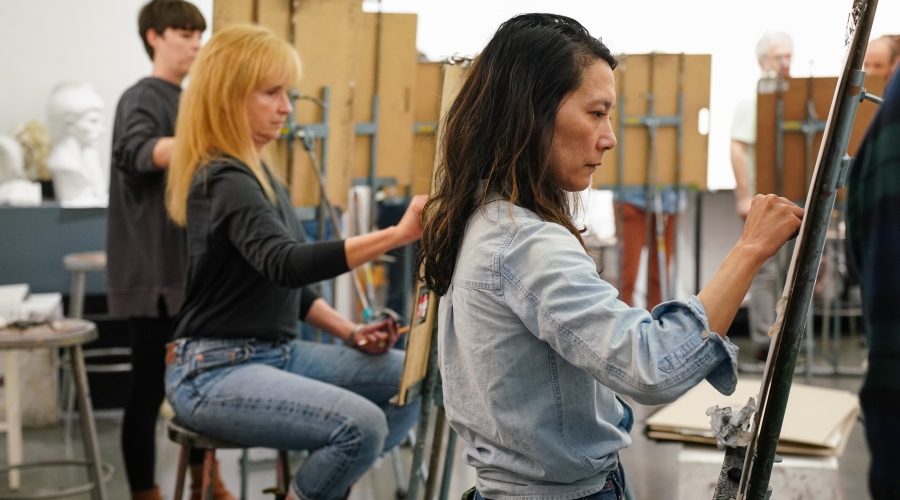 Students in spring 2025 UGA Community Art School class. Photograph courtesy of Sidney Chansamone.