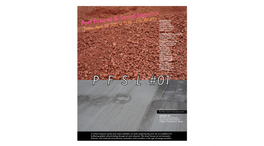 PFSL01 Flyer. Title and participant texts overlaid on image of rock and pavement.