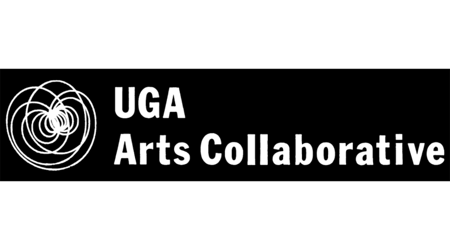 UGA Arts Collaborative banner. White text and graphic on black background.