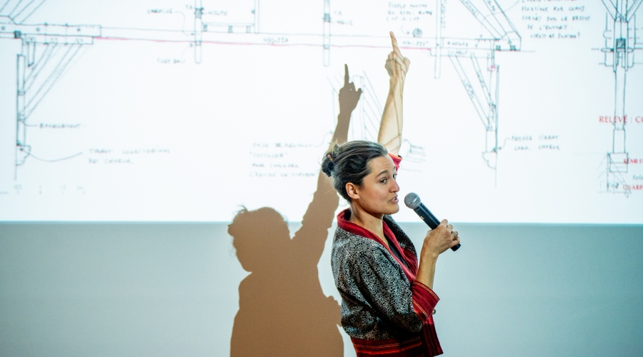 Marie Brown from Handshouse Studio lecturing at the Lamar Dodd School of Art, fall 2023. Image courtesy of Jason Thrasher.