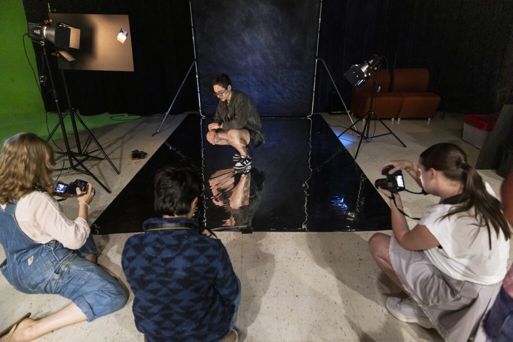 Lamar Dodd photography students in Associate Professor Marni Shindelman’s “Constructed Image” class attend a creative studio lighting workshop hosted by the UGA Marketing & Communications photo staff.
