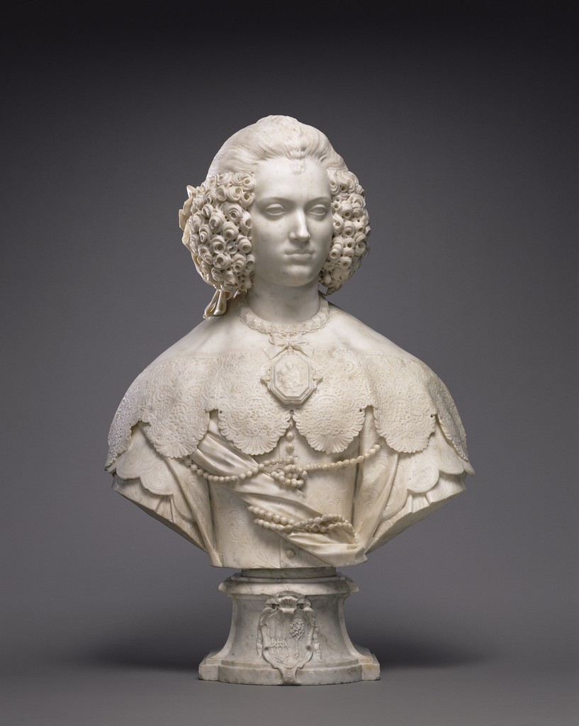 Algardi, Alessandro. Bust of Maria Cerri Capranica, 1640, marble, 90 x 61.3 x 29.2 cm, The J. Paul Getty Museum, Los Angeles, California.