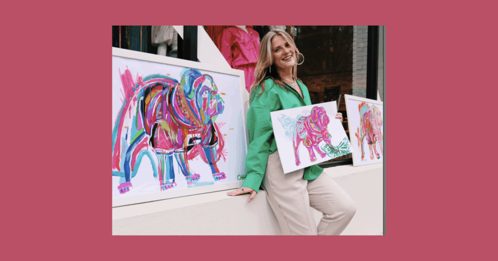 Chandler Sherry's colorful reinterpretation of the beloved Georgia Bulldog has become popular in Athens.