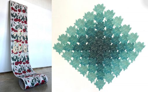 Artworks in “Growing Over”. (left) Melissa Haviland and (right) Melissa Harshman