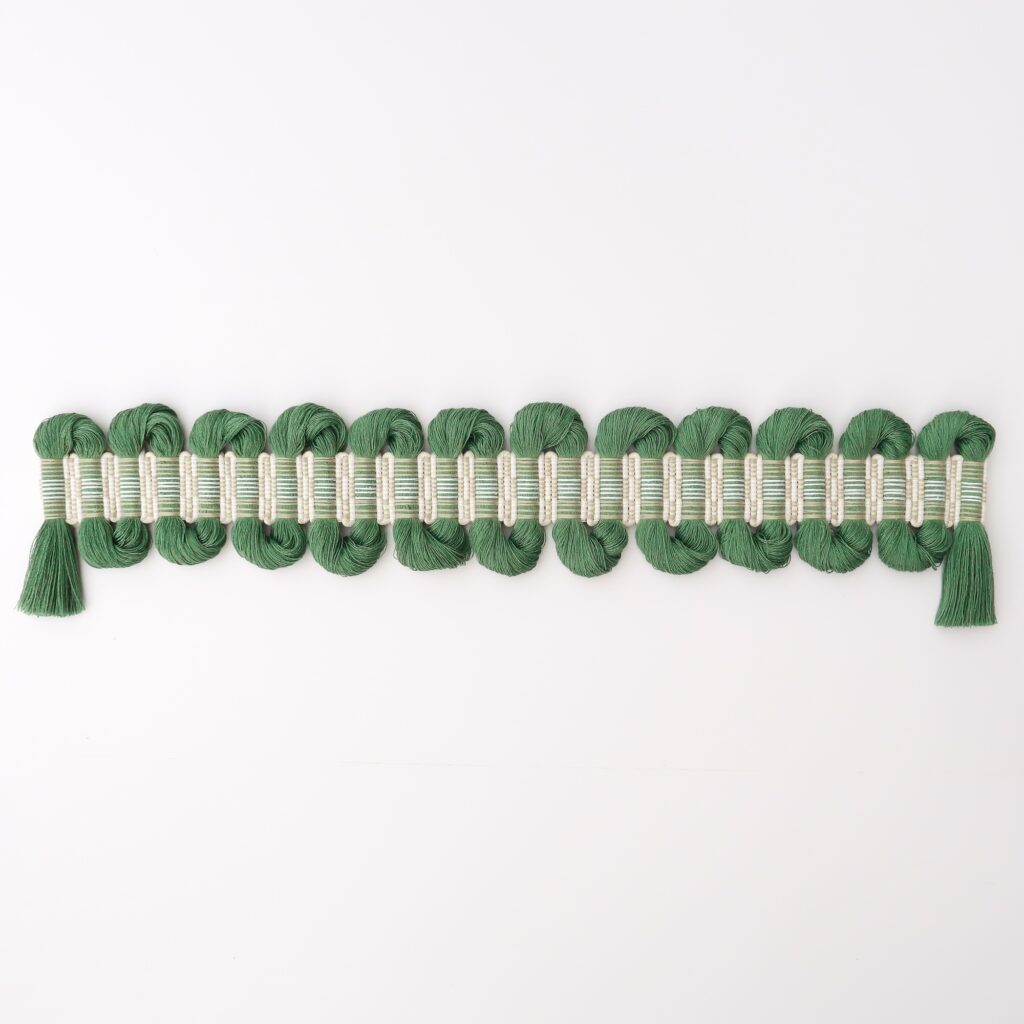 Eliza Bentz Hunter (UGA), Meditation on Breath 010, 2024. 28.5 x 6 in. Cotton, linen, tencel