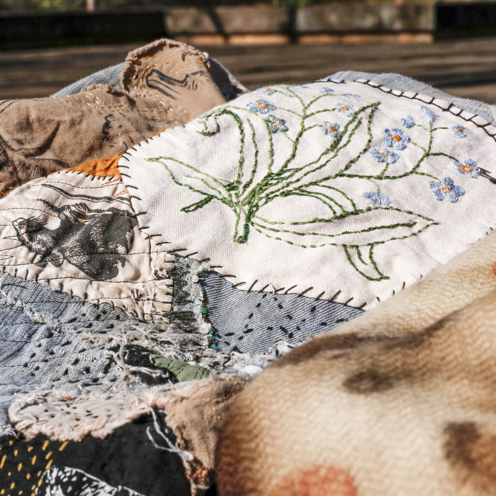 Detail view of patchwork. 