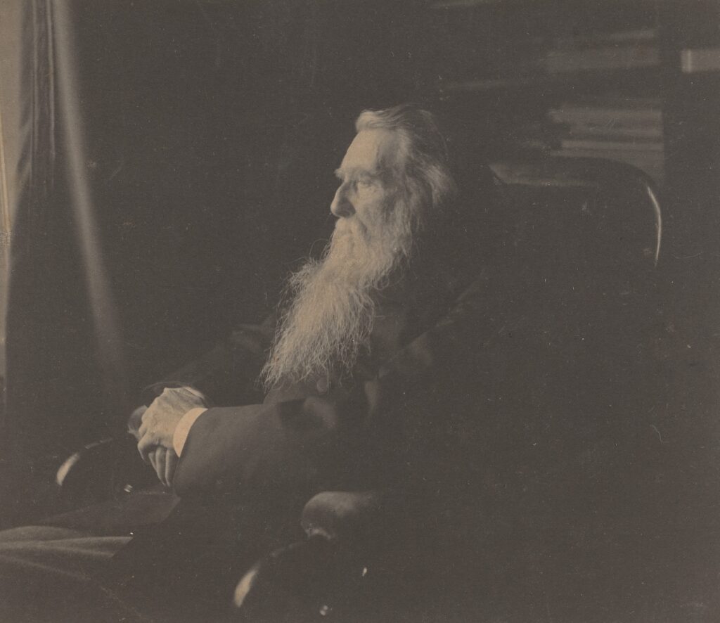 John Ruskin, c. 1880s. Platinum print. 