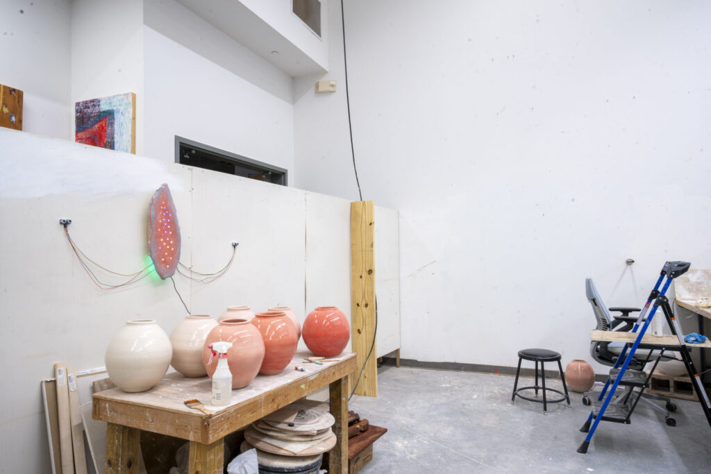 Work in progress in an MFA studio