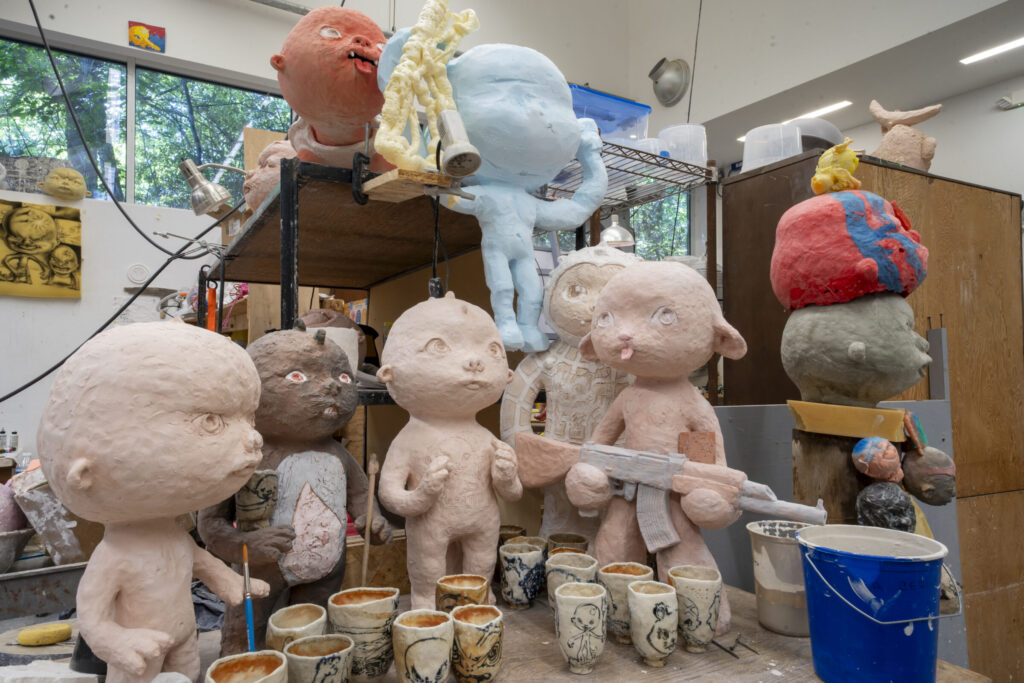 Work in progress in an MFA studio